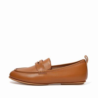 Fitflop Lena Leather Penny - Loafer Damen - HellBraun (ZOP652173)